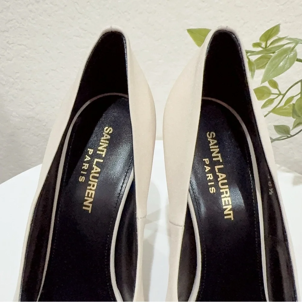 Authentic Saint Laurent Franky 115 Satin Sandals Nero NIB Size 38 - Picture 7 of 11